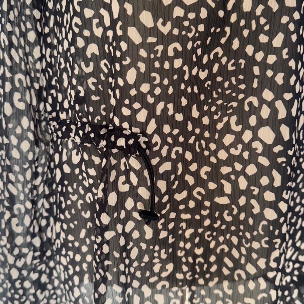 MARC CAIN Black and White Patterned Sheered Blouse S/M - Picture 4 of 6